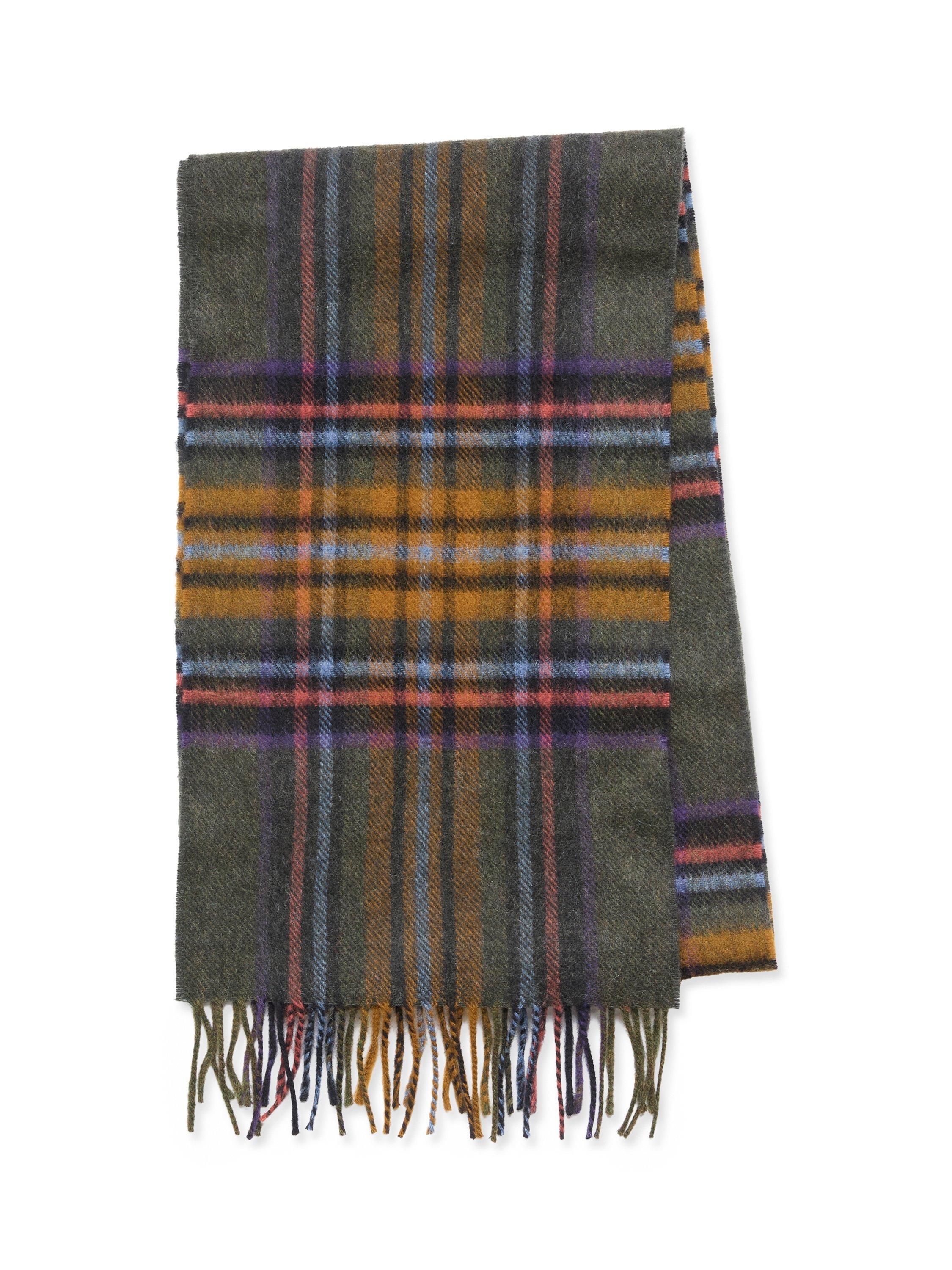 Product image 2 of 4, which shows Celtic & Co. Lambswool Tartan Scarf, Olive, One Size
