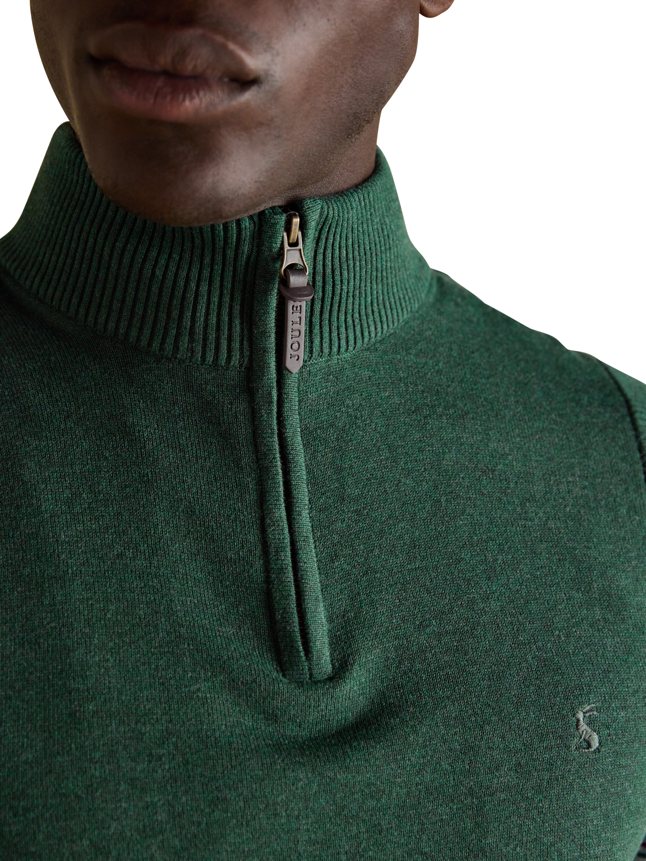 Product image 3 of 7, which shows Joules Hillside Cotton Quarter-Zip Sleeveless Sweater, Green, S