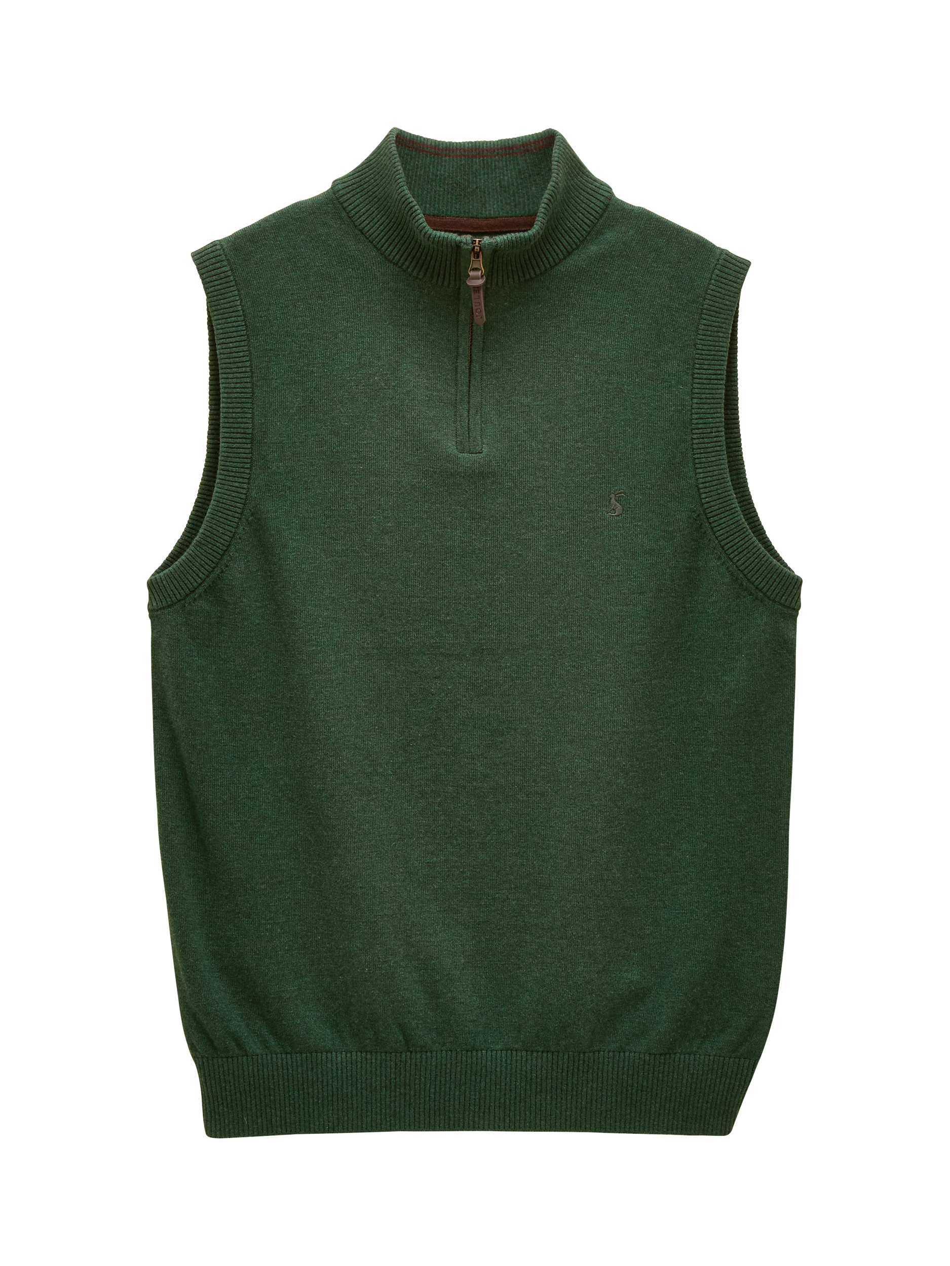Product image 7 of 7, which shows Joules Hillside Cotton Quarter-Zip Sleeveless Sweater, Green, S