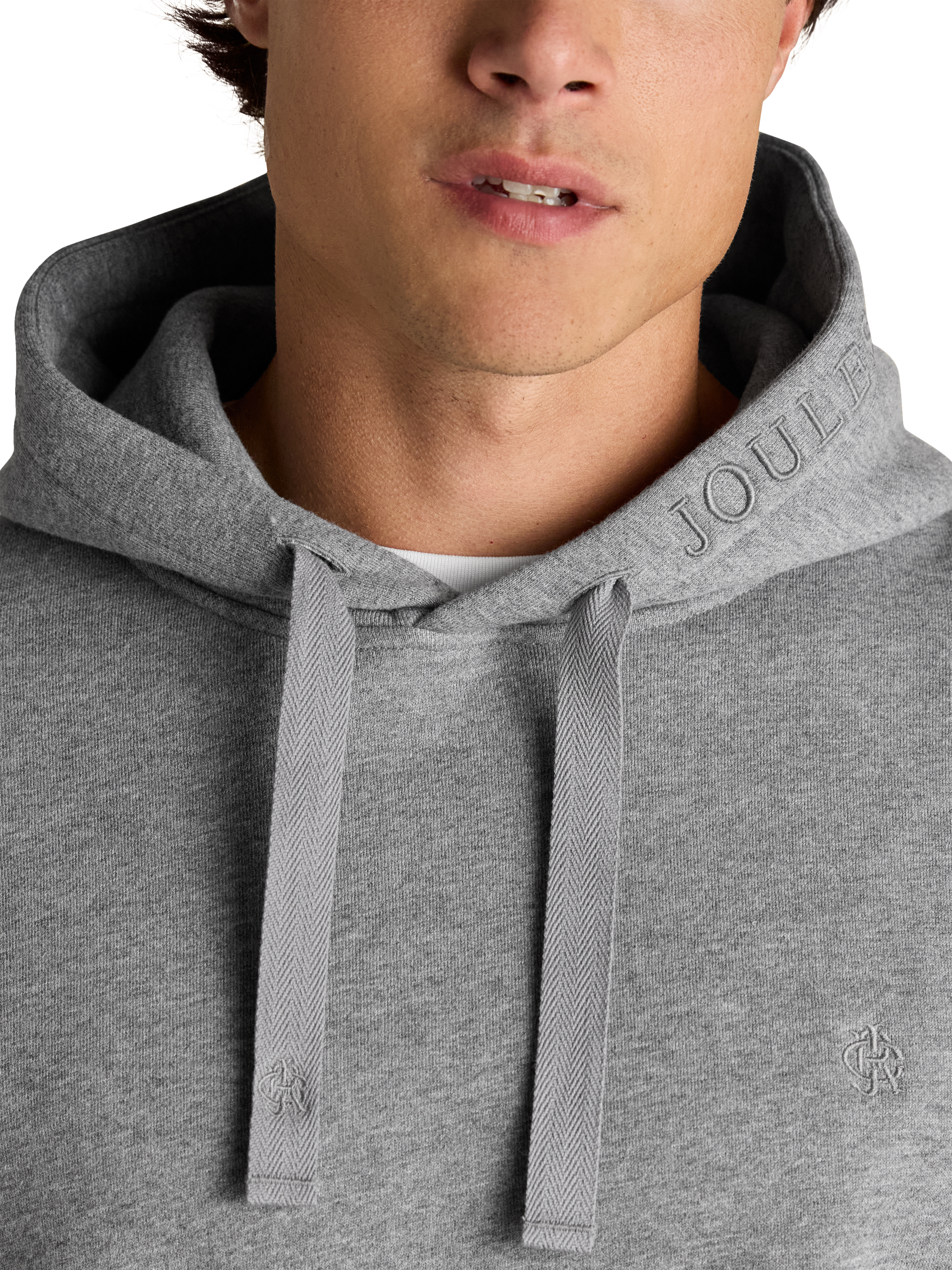 Product image 2 of 7, which shows Joules Jenkins Cotton Blend Hoodie, Grey, S