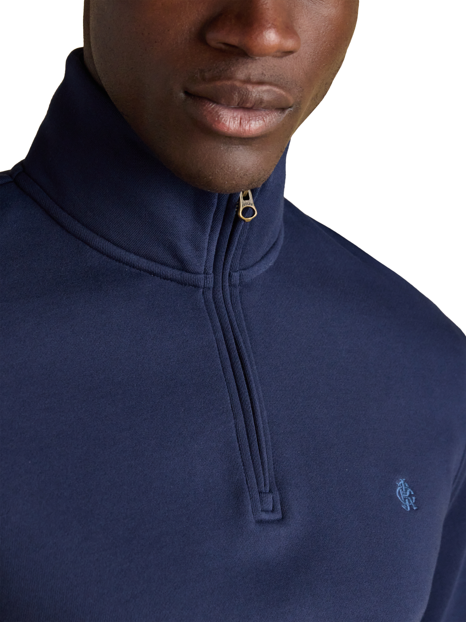 Product image 2 of 7, which shows Joules Jenkins Quarter Zip Fleece Top, Navy, S