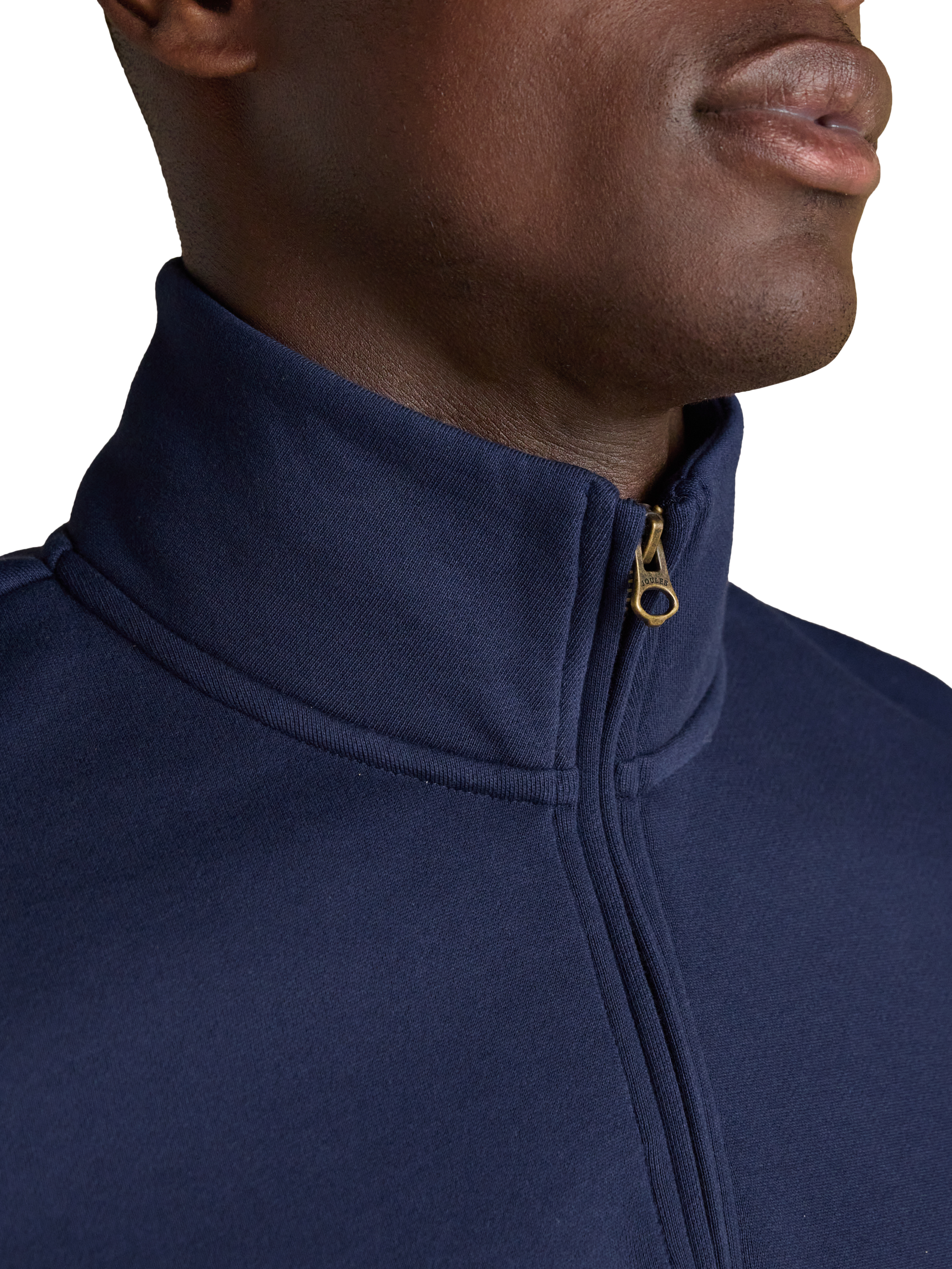 Product image 3 of 7, which shows Joules Jenkins Quarter Zip Fleece Top, Navy, S