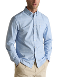 Joules Check Oxford Long Sleeve Shirt, Light Blue