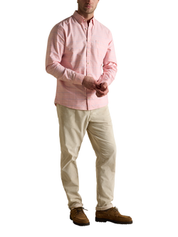 Joules Cotton Regular Fit Check Oxford Shirt, Pink, Pink