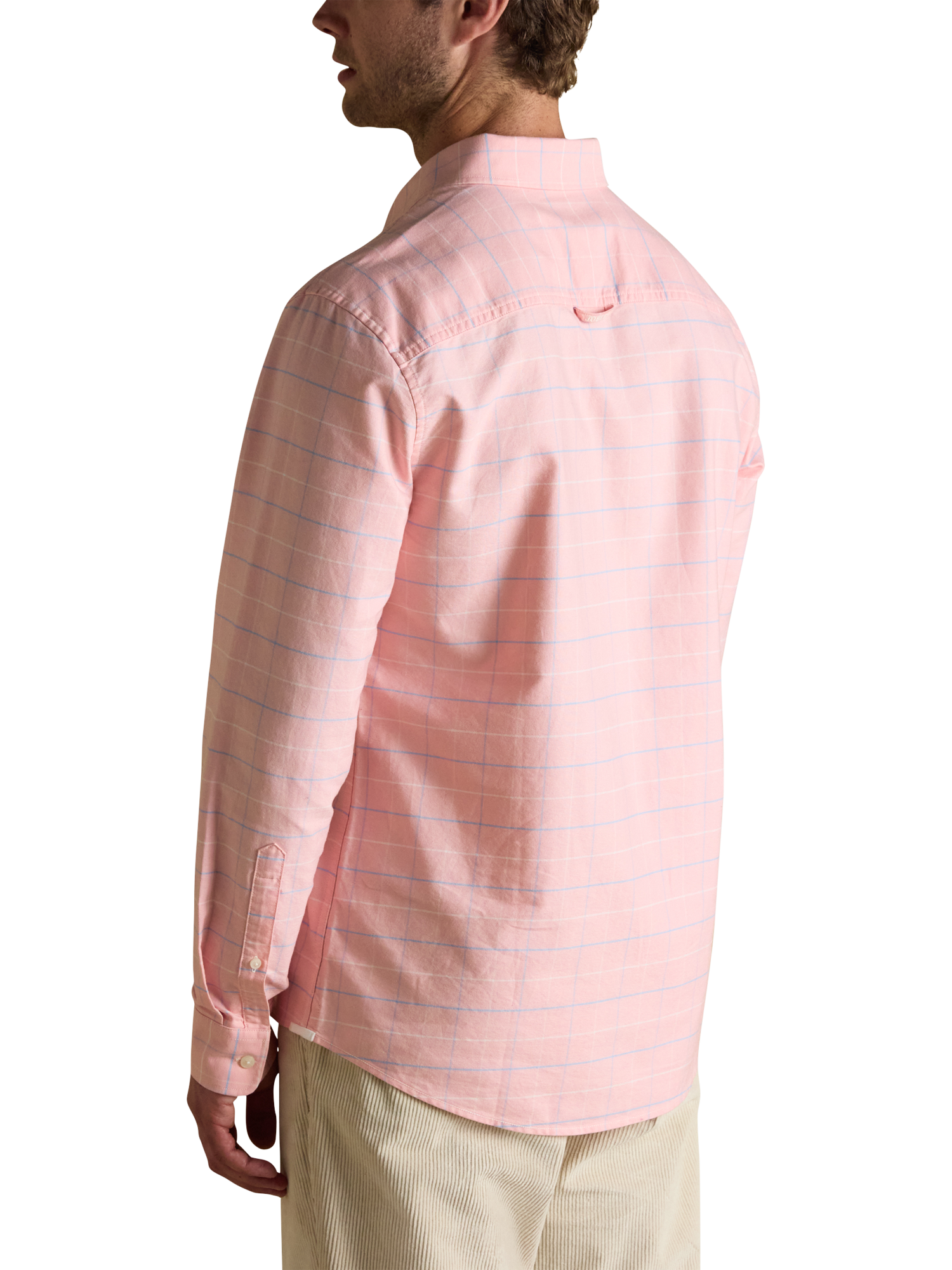 Product image 5 of 7, which shows Joules Cotton Regular Fit Check Oxford Shirt, Pink, S