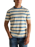 Joules Cotton Regular Fit Short Sleeve Rugby Club T-Shirt, Cream/Blue