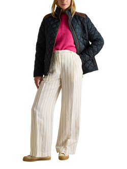 Joules Braemar Showerproof Diamond Quilted Coat, Navy