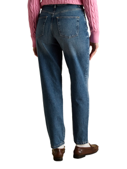 Joules Mid Rise Relaxed Jeans, Blue - view 2, Blue