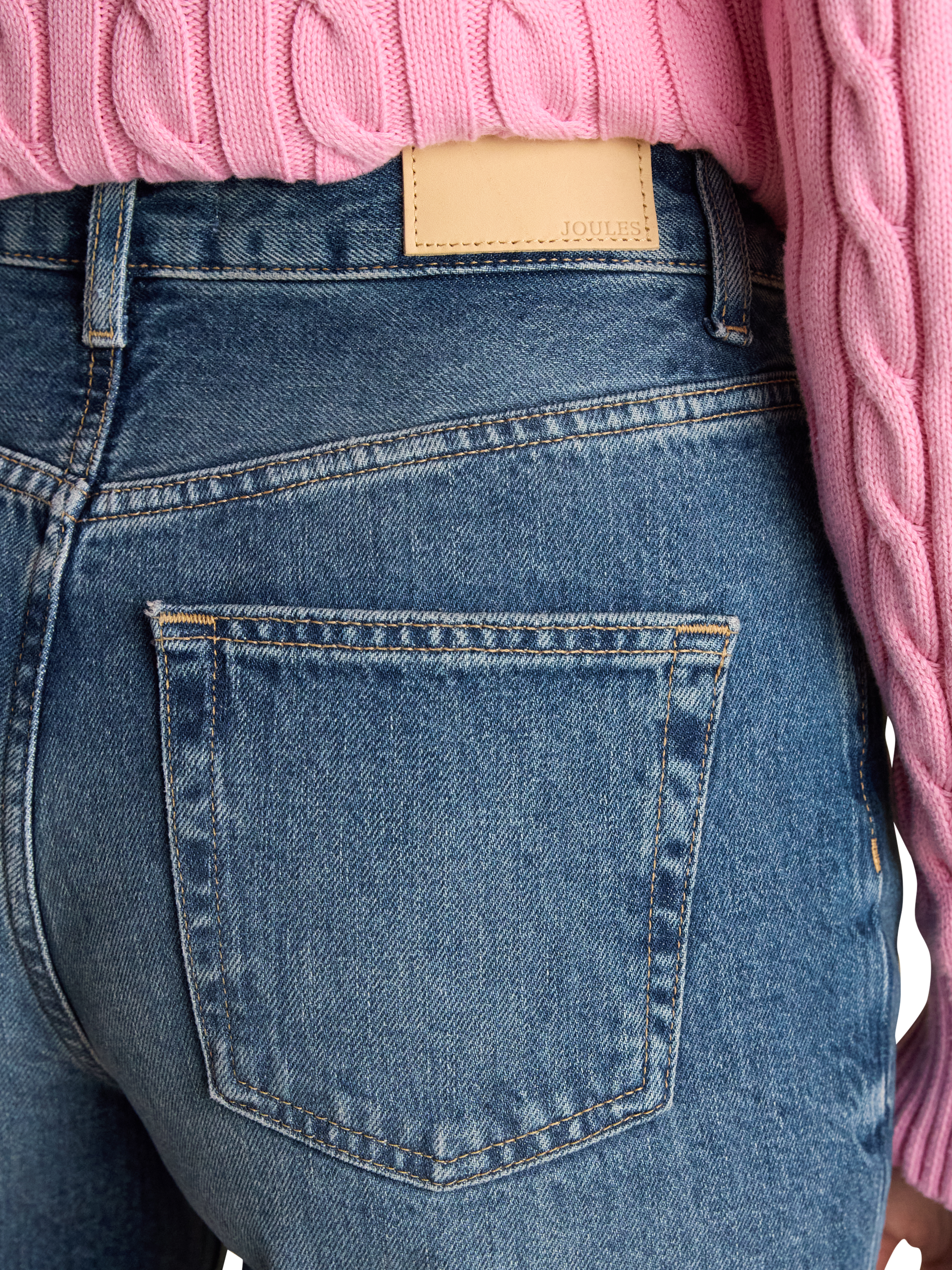 Product image 5 of 7, which shows Joules Mid Rise Relaxed Jeans, Blue, 6
