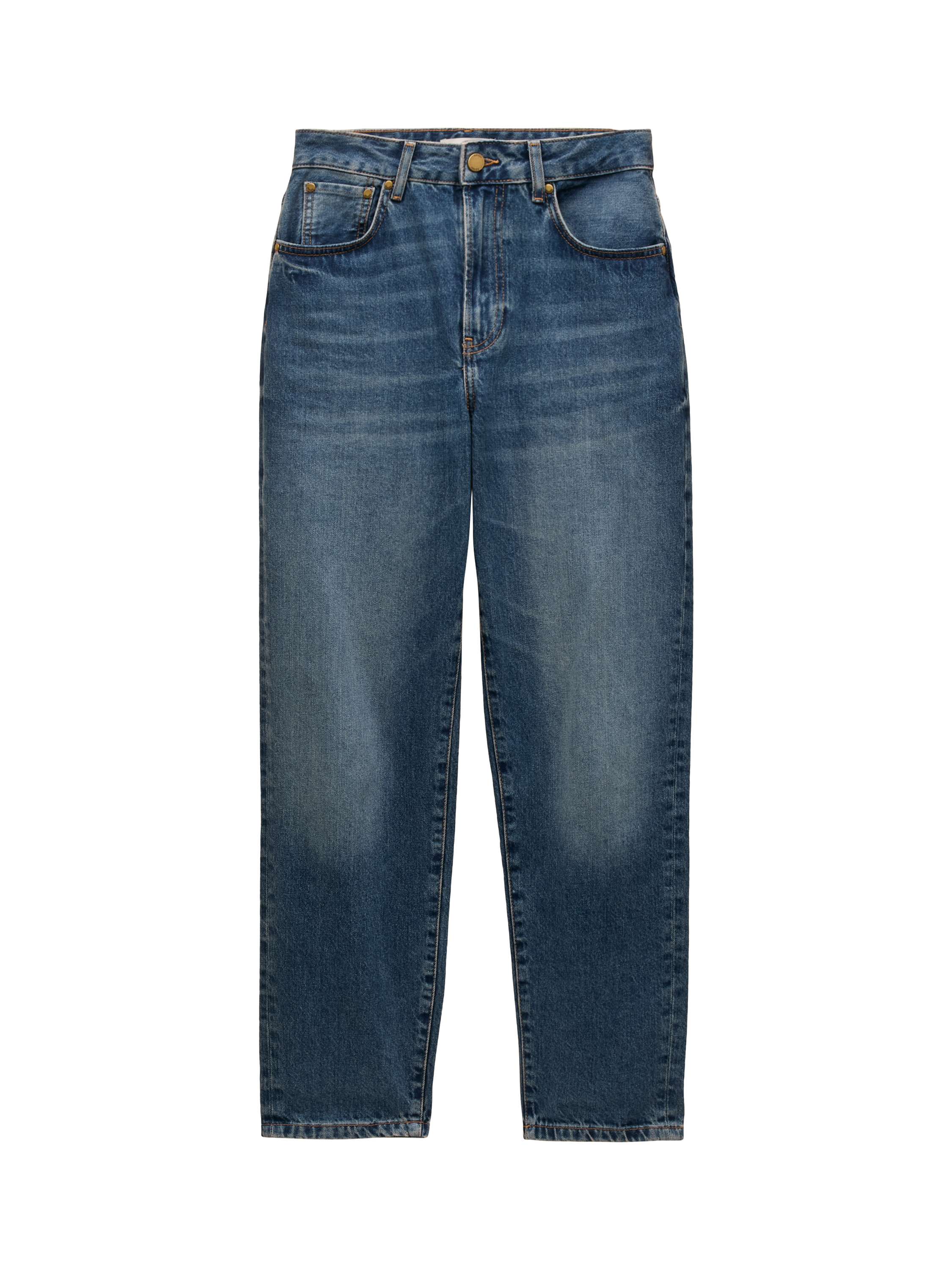 Product image 6 of 7, which shows Joules Mid Rise Relaxed Jeans, Blue, 6