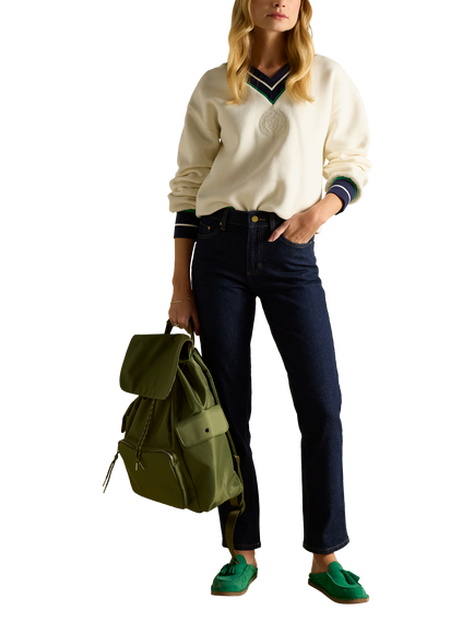 Joules Mid Rise Slim Fit Straight Jeans, Blue, Blue