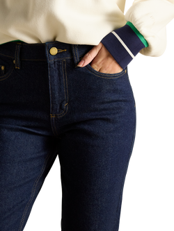 Joules Mid Rise Slim Fit Straight Jeans, Blue - view 2, Blue