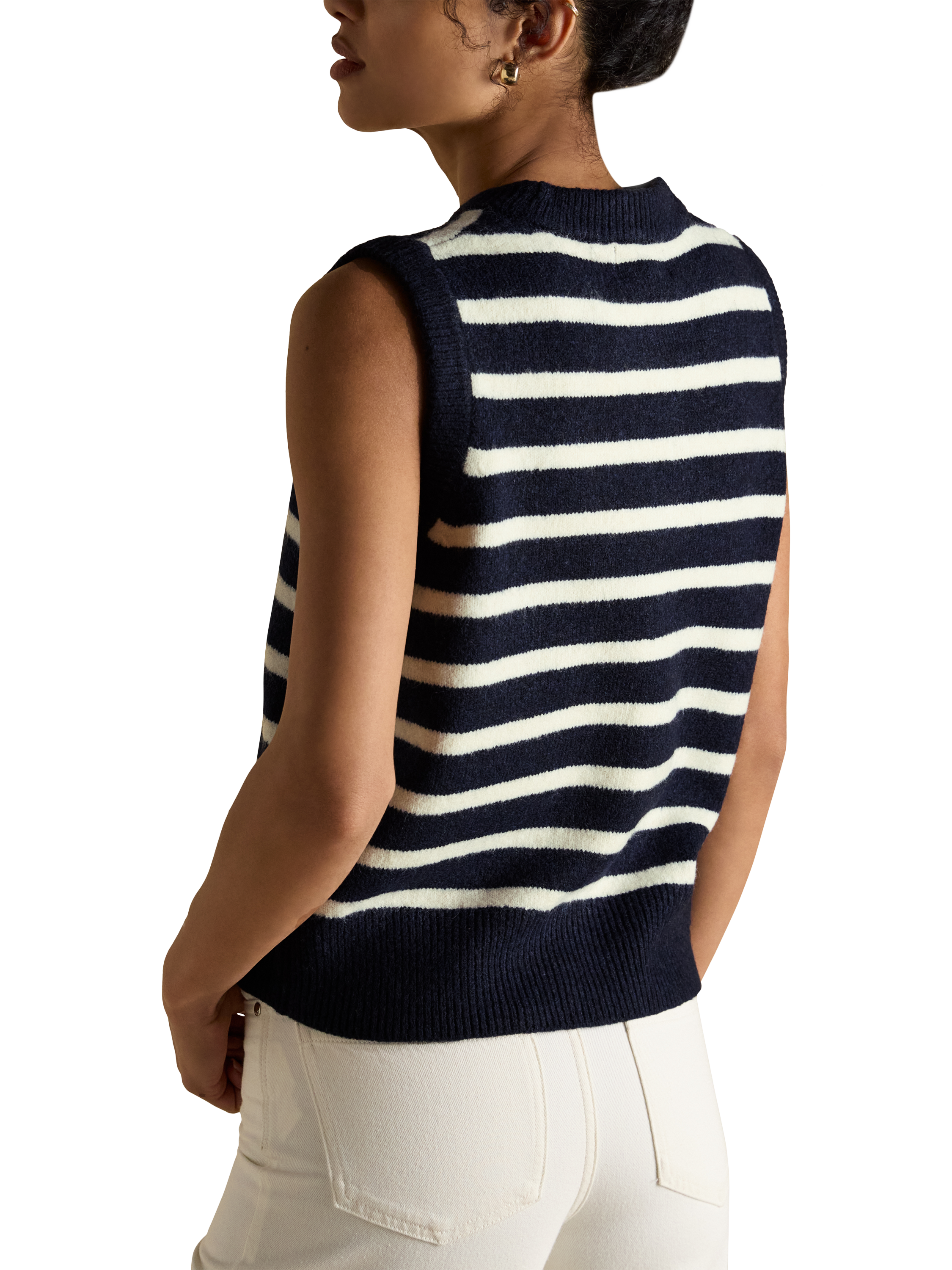 Product image 5 of 7, which shows Joules Holly Stripe Tank Top, Navy, XL