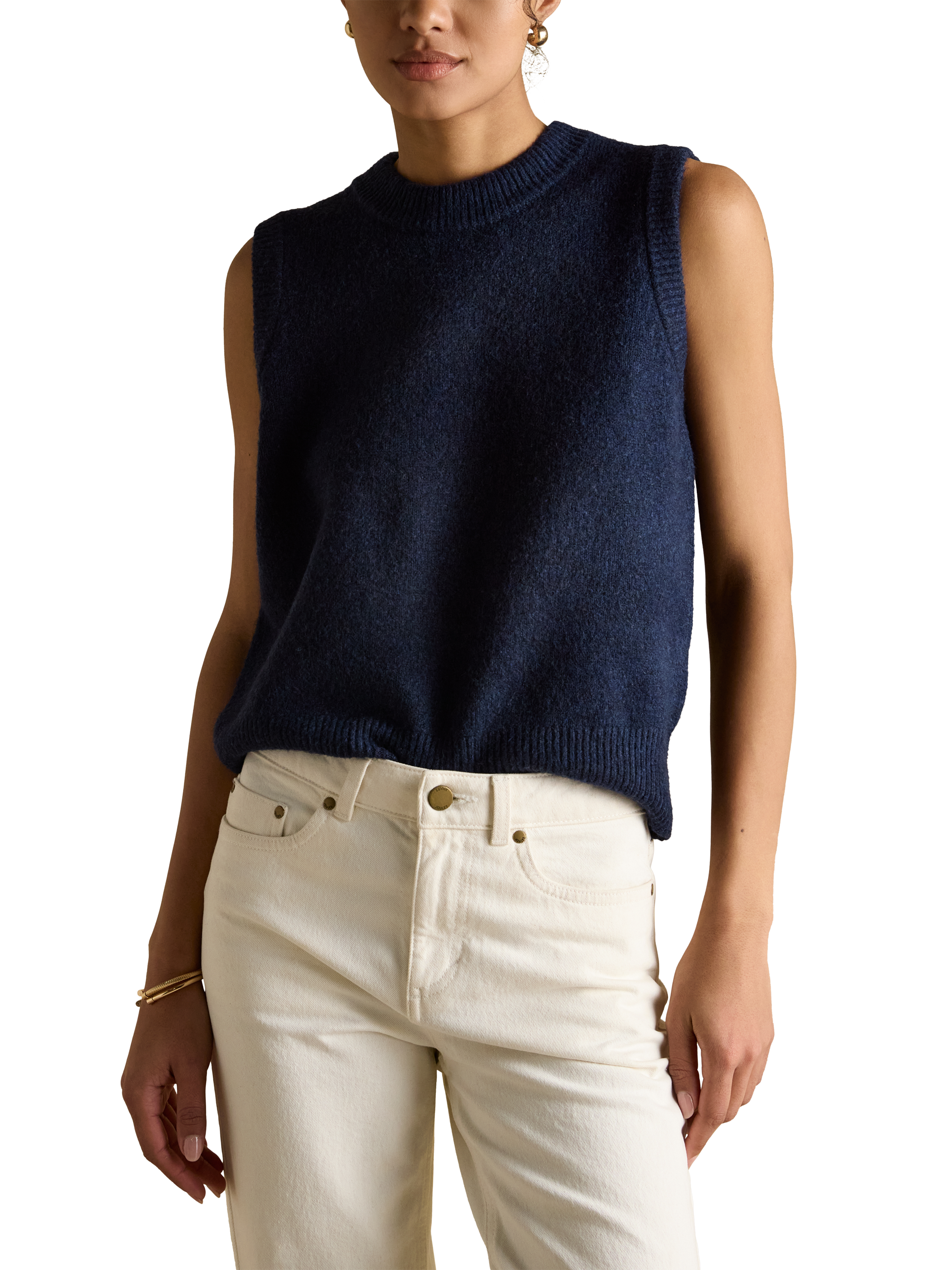Product image 3 of 4, which shows Joules Holly Knitted Tank Top, Navy, XS