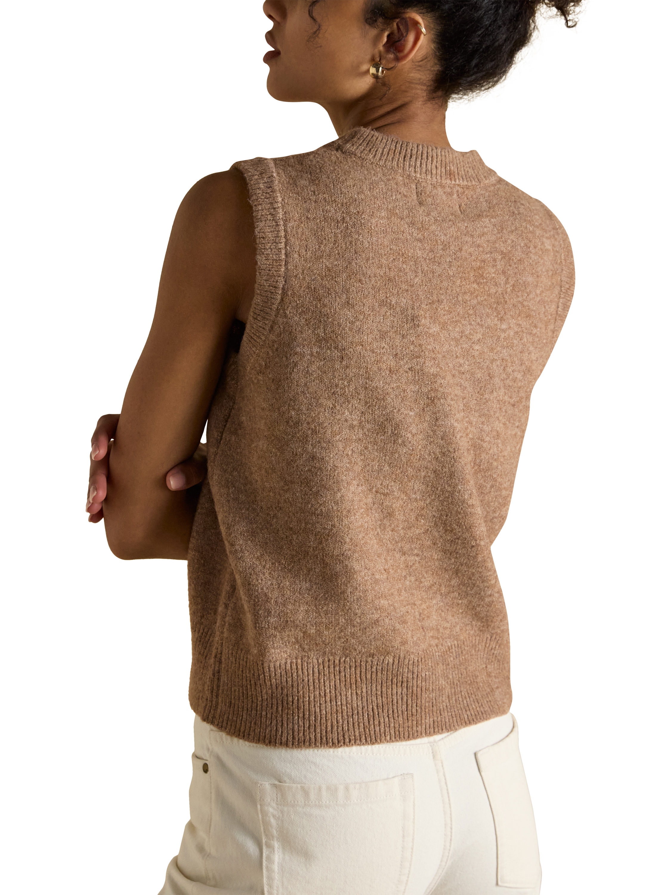 Product image 6 of 8, which shows Joules Holly Knitted Tank Top, Tan, XS