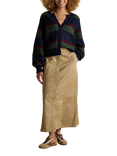 Joules Twyla Chino Midi Skirt, Tan Brown