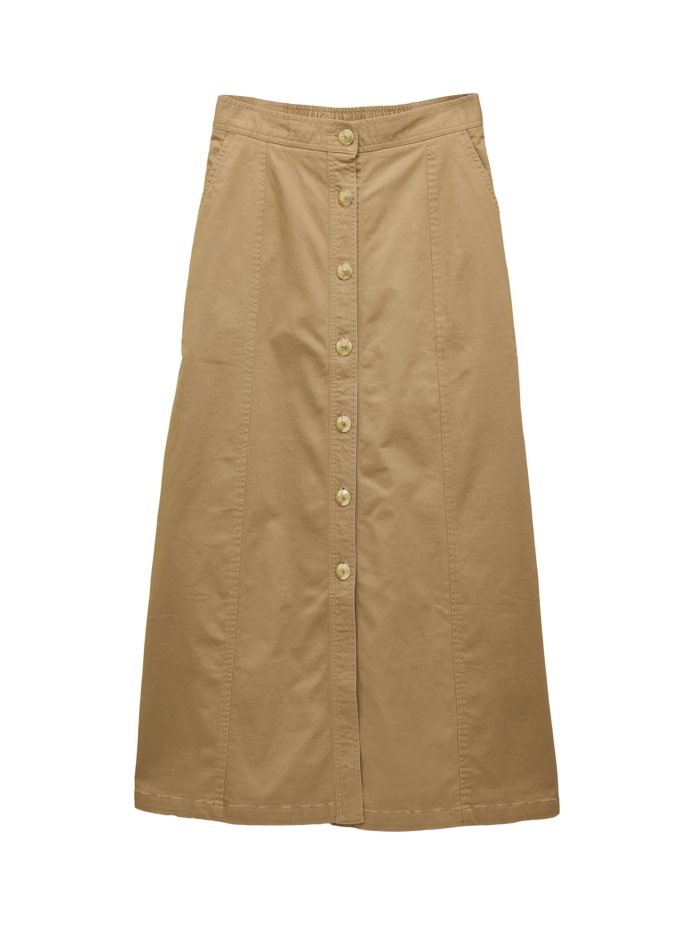 Product image 7 of 7, which shows Joules Twyla Chino Midi Skirt, Tan Brown, 6