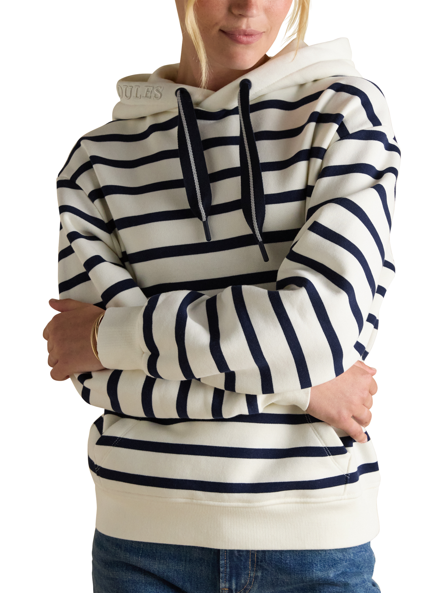 Joules Milbourne Striped Cotton Blend Hoodie
