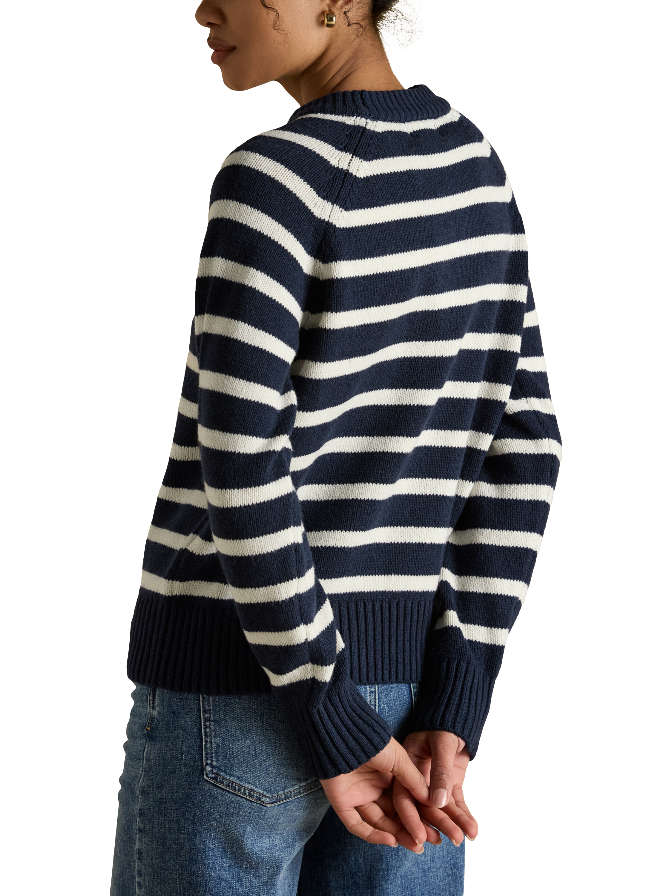 Product image 4 of 6, which shows Joules Renard Fox Stripe Jumper, Navy, XS