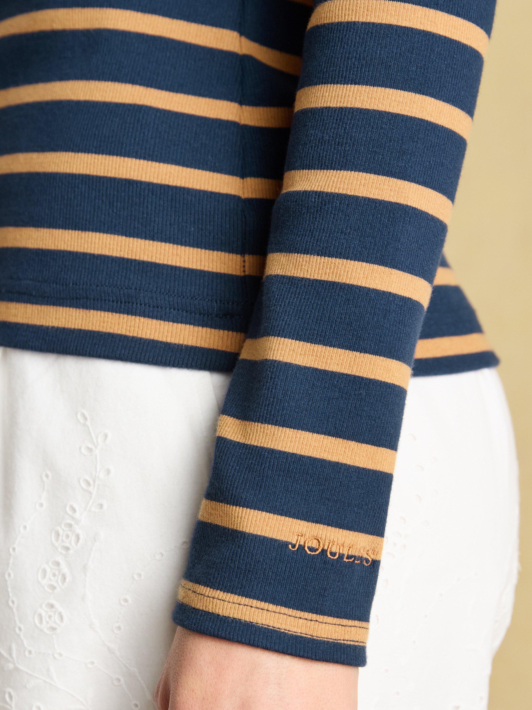 Product image 5 of 5, which shows Joules Fairfield Stripe Polo Shirt, Navy/Multi, 6