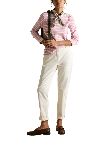 Joules Harbour Breton Stripe Top, Pink/White, Pink/White