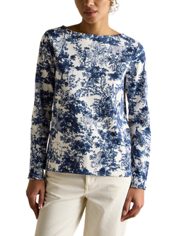 Joules Harbour Floral Boat Neck Top, Navy, Navy
