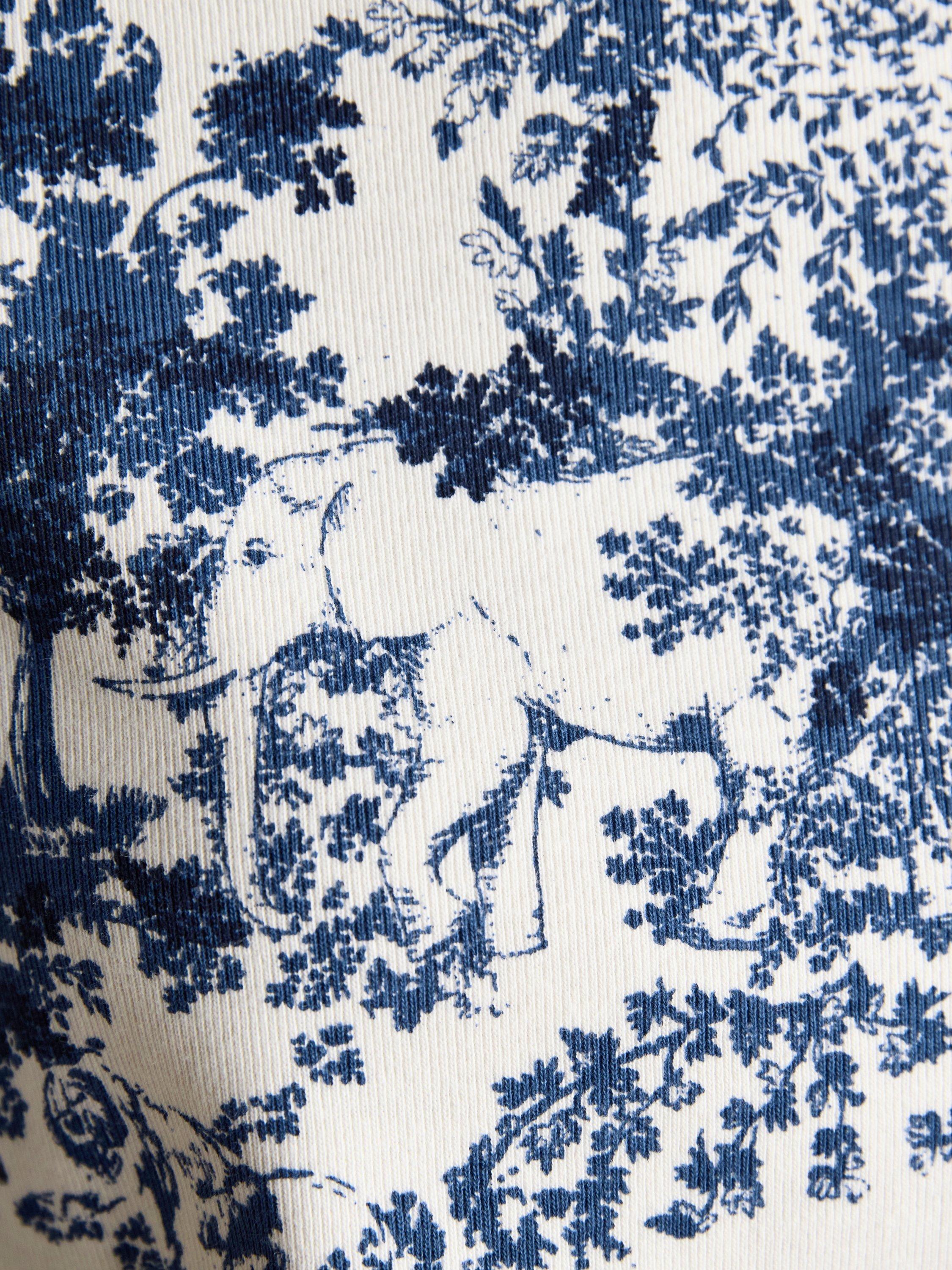 Product image 4 of 7, which shows Joules Harbour Floral Boat Neck Top, Navy, 6
