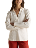 Joules Tallie Slub Polo Shirt, Cream