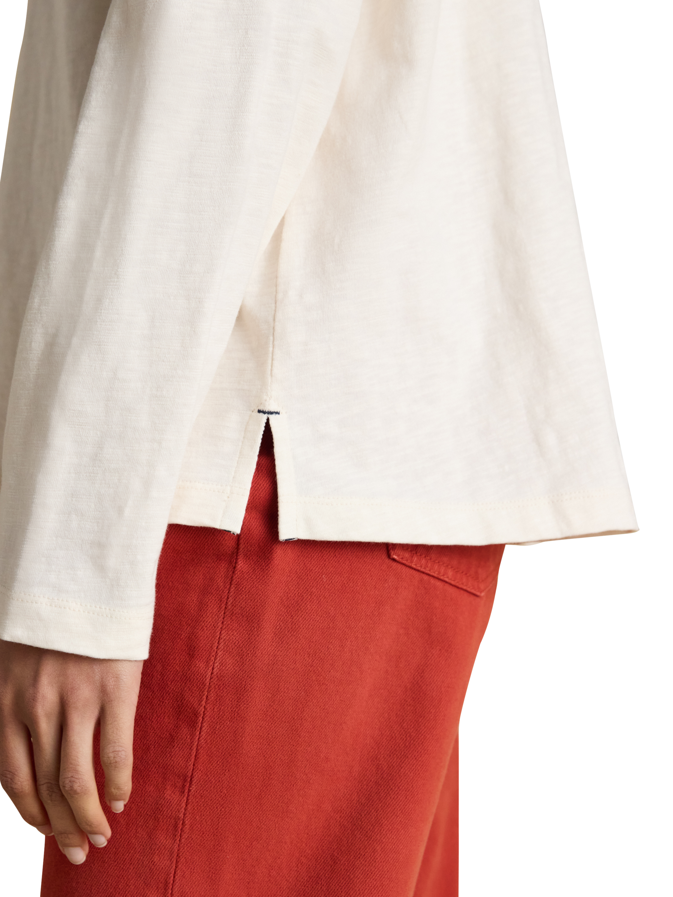 Product image 4 of 8, which shows Joules Tallie Slub Polo Shirt, Cream, 6