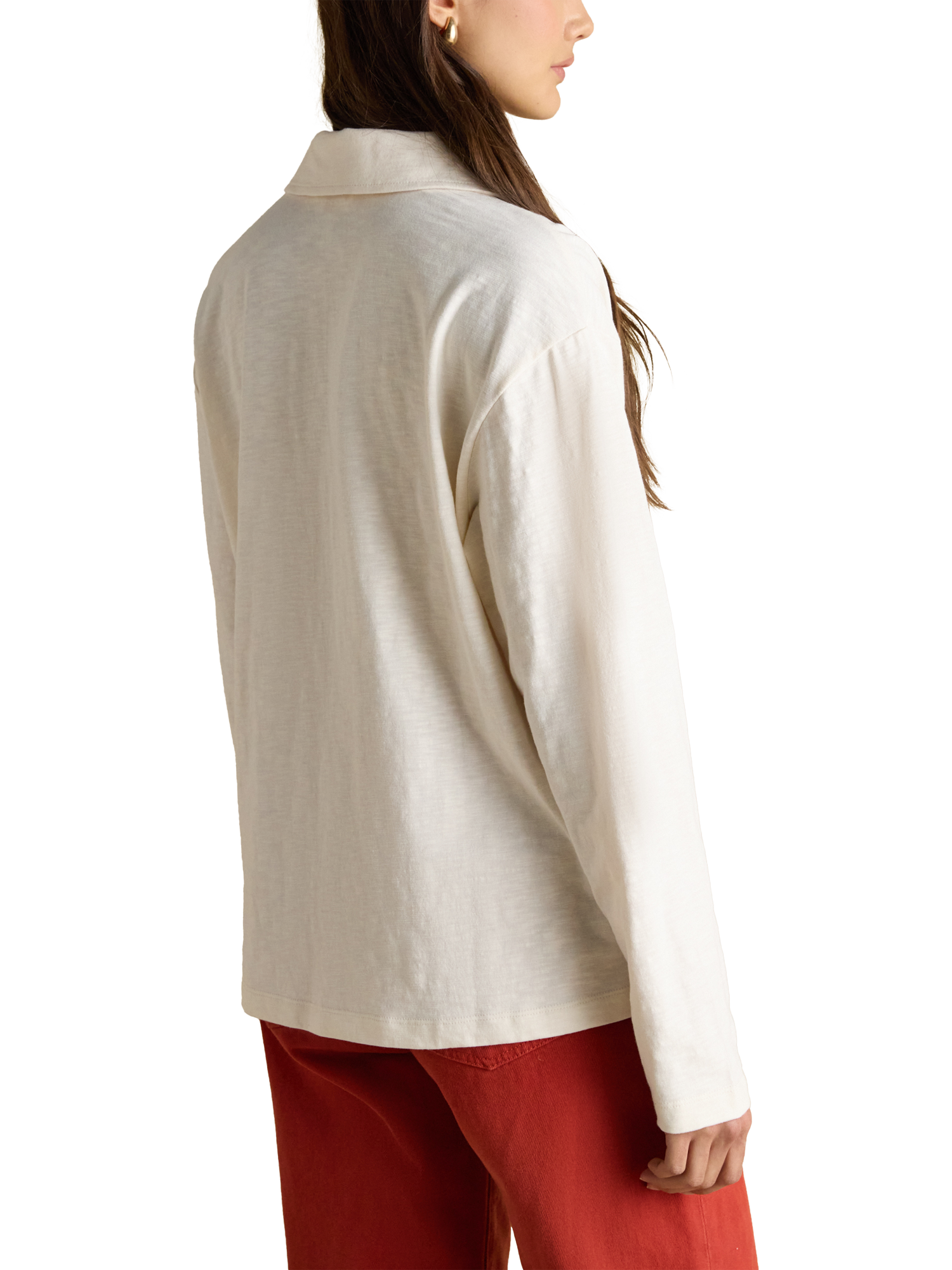 Product image 5 of 8, which shows Joules Tallie Slub Polo Shirt, Cream, 6