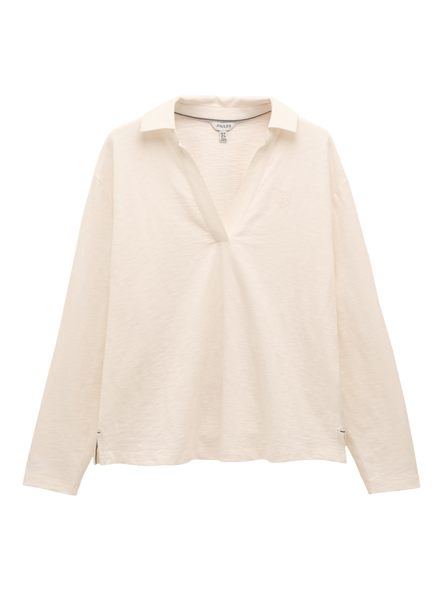 Product image 8 of 8, which shows Joules Tallie Slub Polo Shirt, Cream, 6