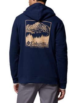 Columbia Trek Cotton Blend Graphic Hoodie - view 2, Collegiate Navy/Meadowland