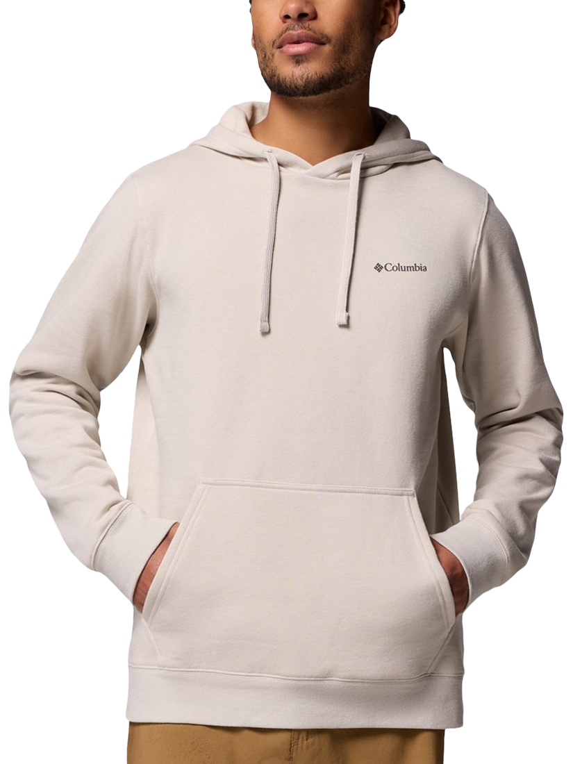 Product image 1 of 4, which shows Columbia Trek Cotton Blend Graphic Hoodie, Dark Stone/Meadowland, S