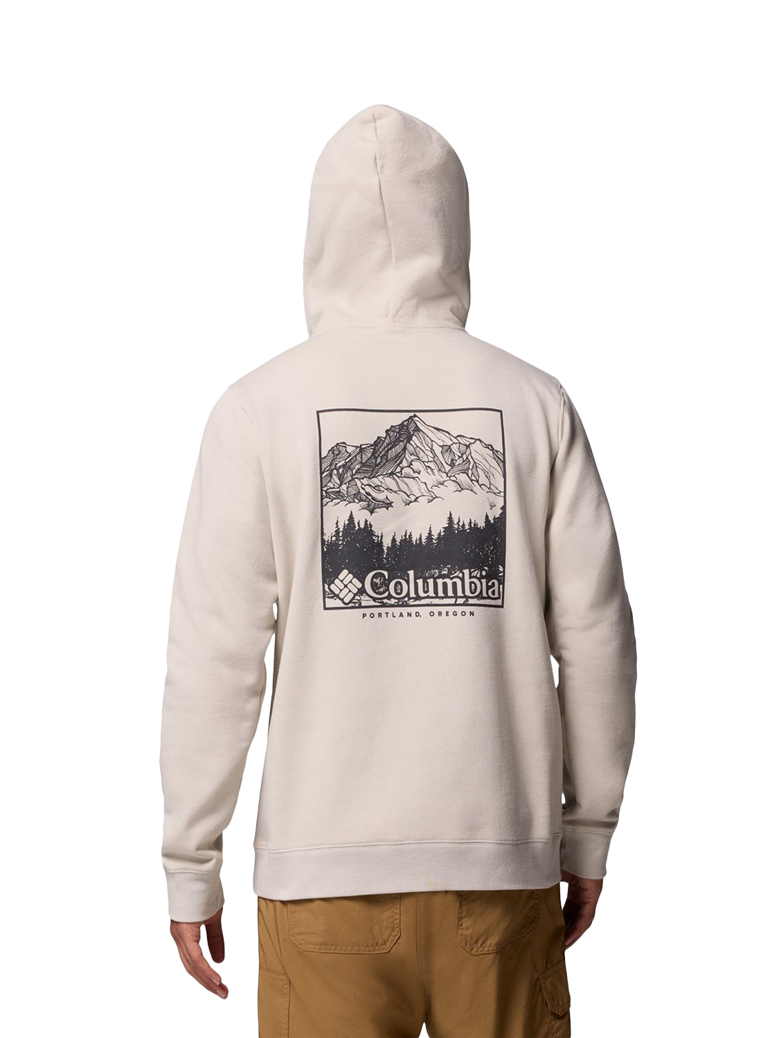 Product image 2 of 4, which shows Columbia Trek Cotton Blend Graphic Hoodie, Dark Stone/Meadowland, S