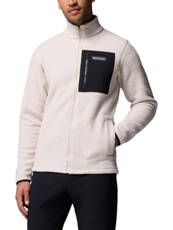 Columbia Jasper Pebbled Zip Front Fleece Jacket, Dark Stone/Black