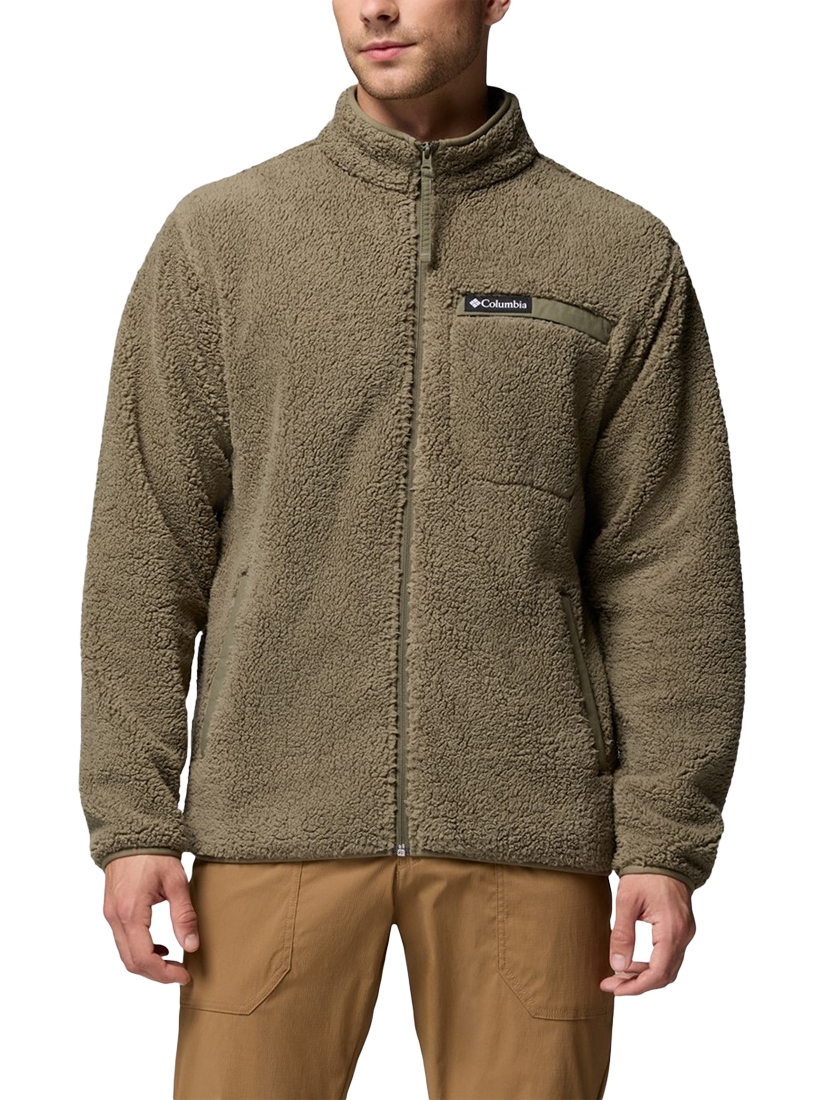 Product image 1 of 4, which shows Columbia Rugged Ridge Zip Front Fleece Jacket, Stone Green, S