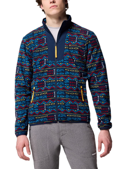 Columbia Sequoia Grove Zip Front Printed Fleece Jacket, Collegiate Navy Horizons
