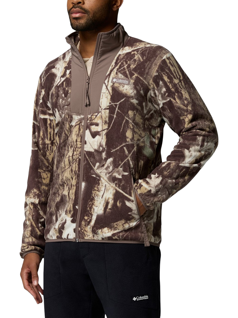 Product image 3 of 4, which shows Columbia Sequoia Grove Camouflage Fleece Zip Jacket, Iron Timberwolf, S