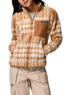 Columbia Women's West Bend 1/4 Zip Fleece, Camel Brown, Camel Brown
