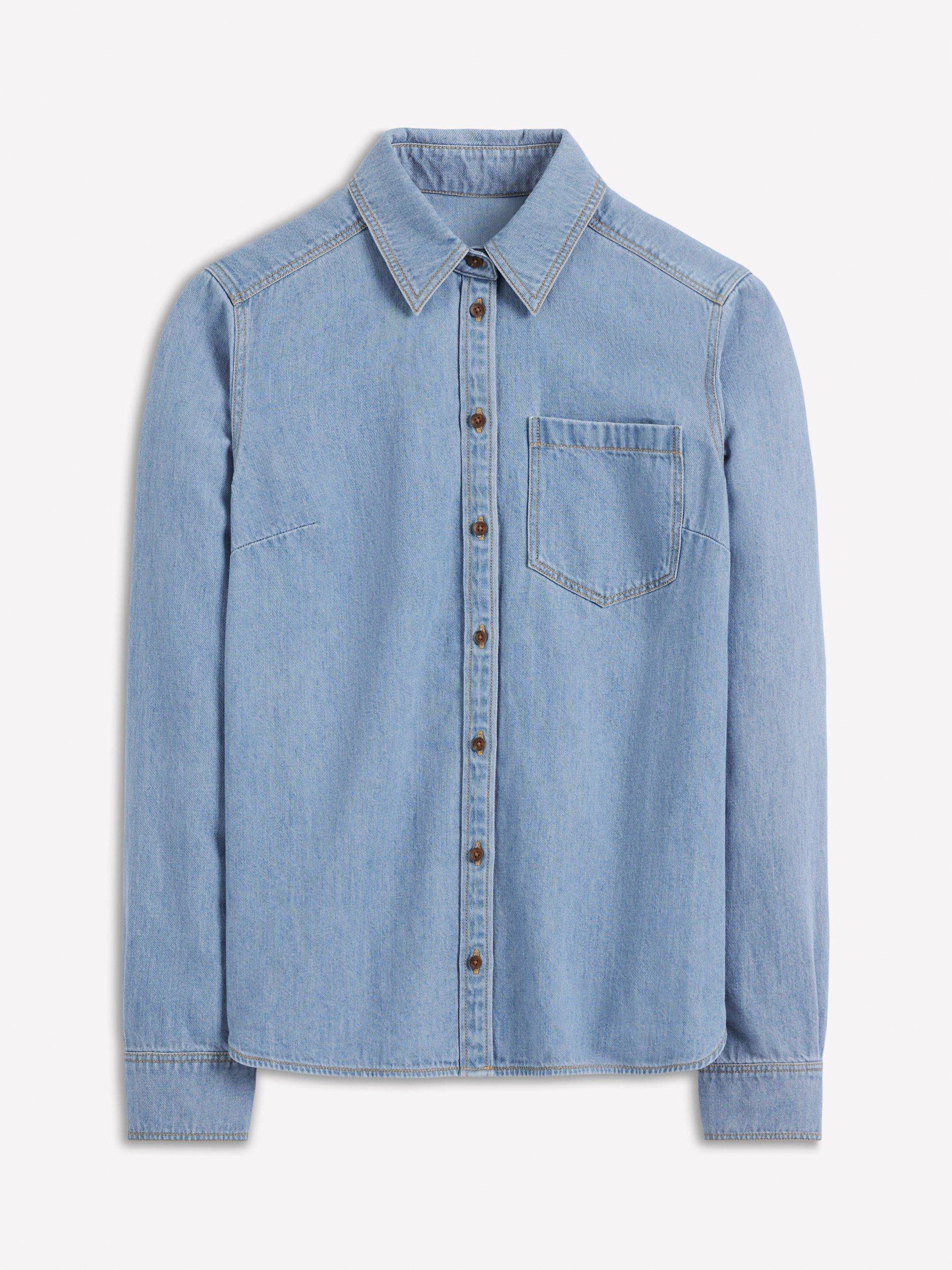 Product image 5 of 5, which shows Boden Lightweight Denim Shirt, Light Authentic, 18