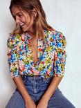 Boden Mutton Sleeve Floral Top, Multi