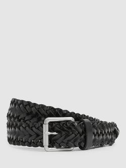 Reiss Carlton Leather Belt, Black
