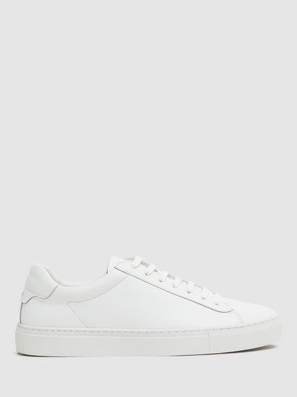 Reiss Finley Leather Trainers, White