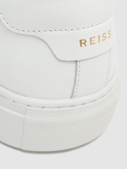 Reiss Finley Leather Trainers - view 2, White
