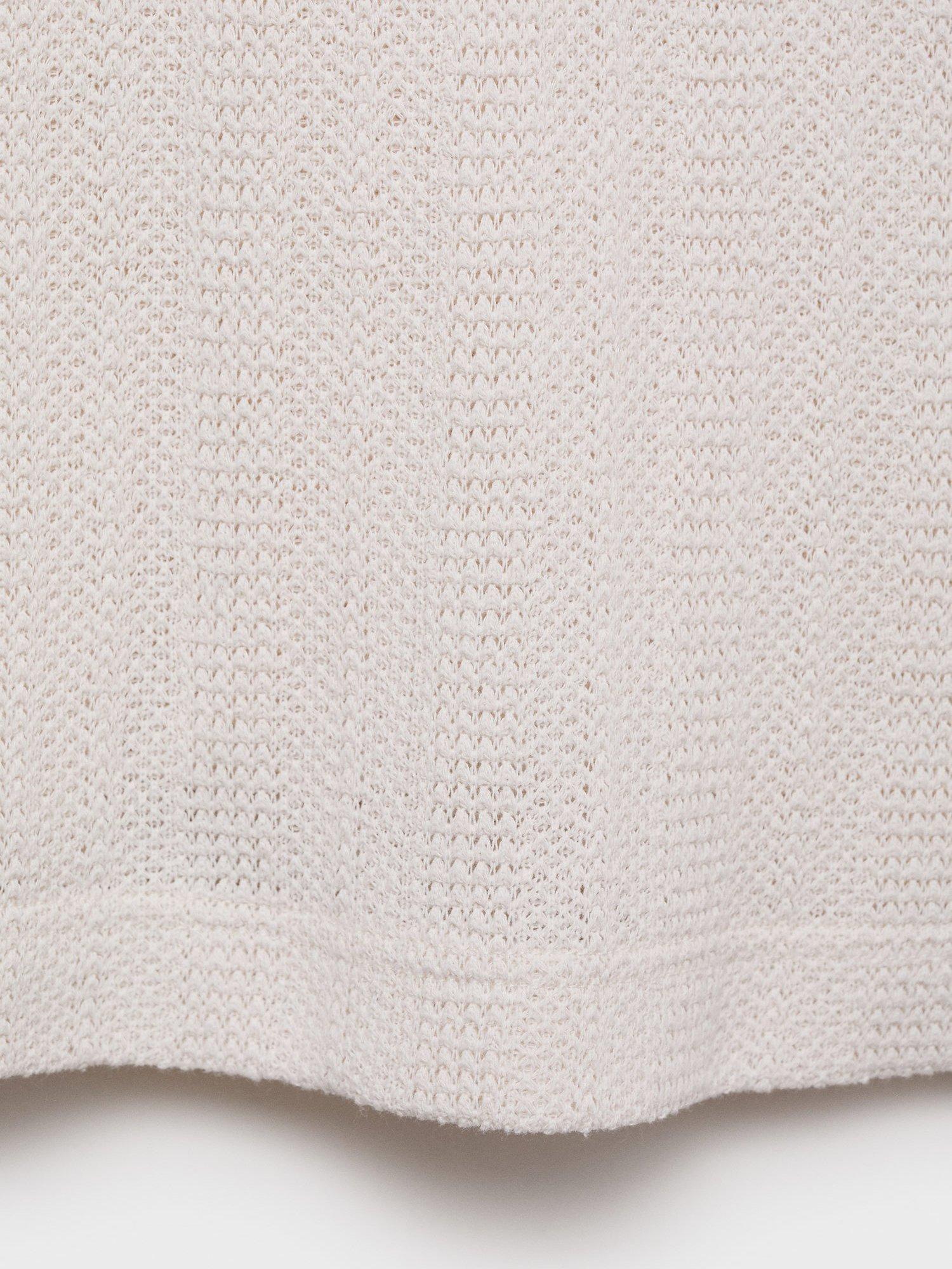 Product image 5 of 8, which shows Mango Armip Short Sleeve Polo Shirt, Natural White, L