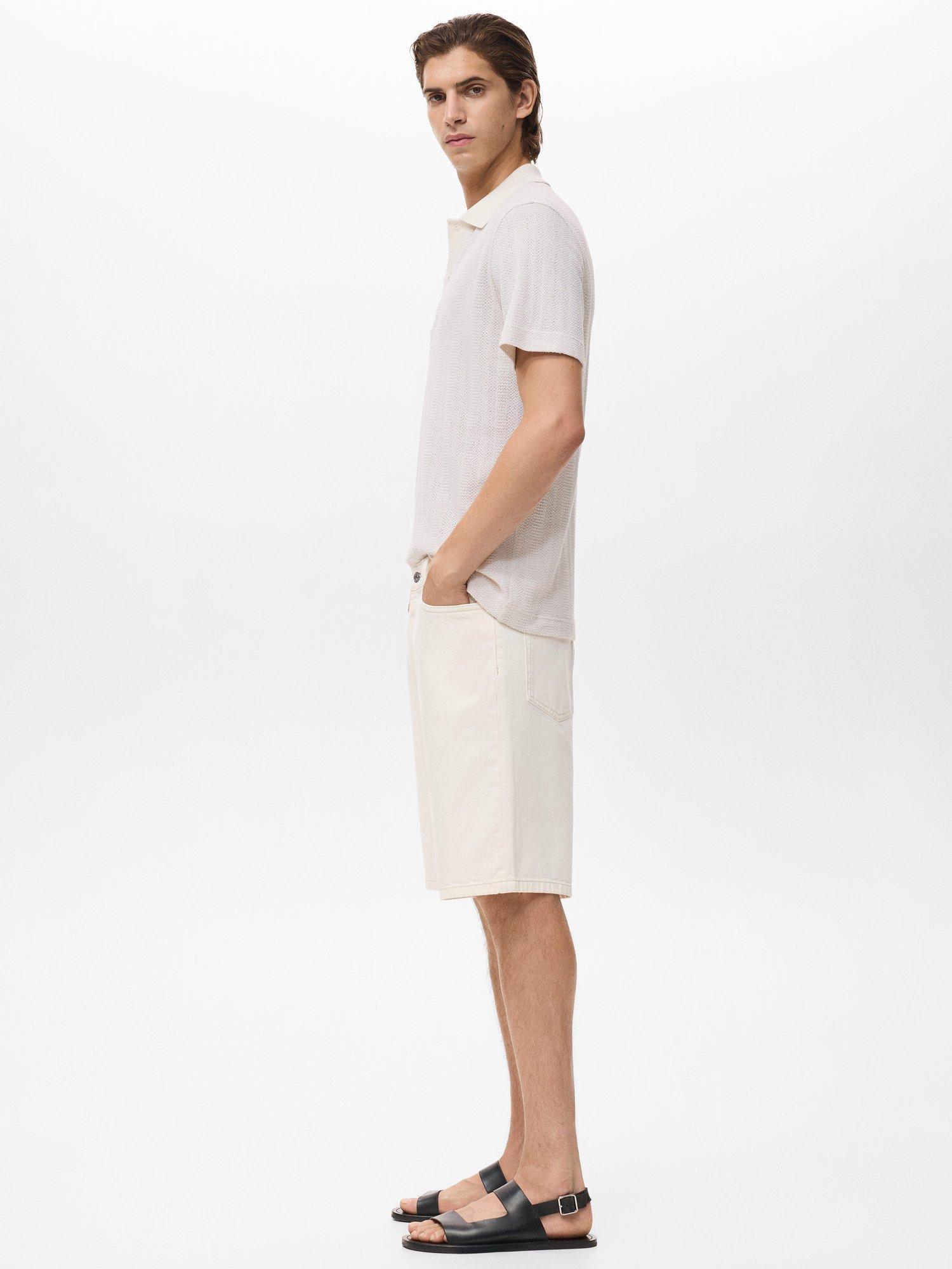 Product image 7 of 8, which shows Mango Armip Short Sleeve Polo Shirt, Natural White, L