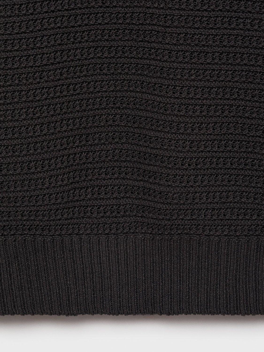 Product image 5 of 8, which shows Mango Splash Crochet Short Sleeve Polo Shirt, Charcoal, L