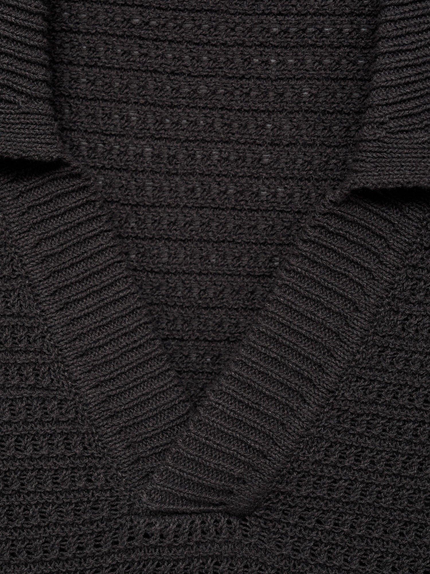 Product image 8 of 8, which shows Mango Splash Crochet Short Sleeve Polo Shirt, Charcoal, L