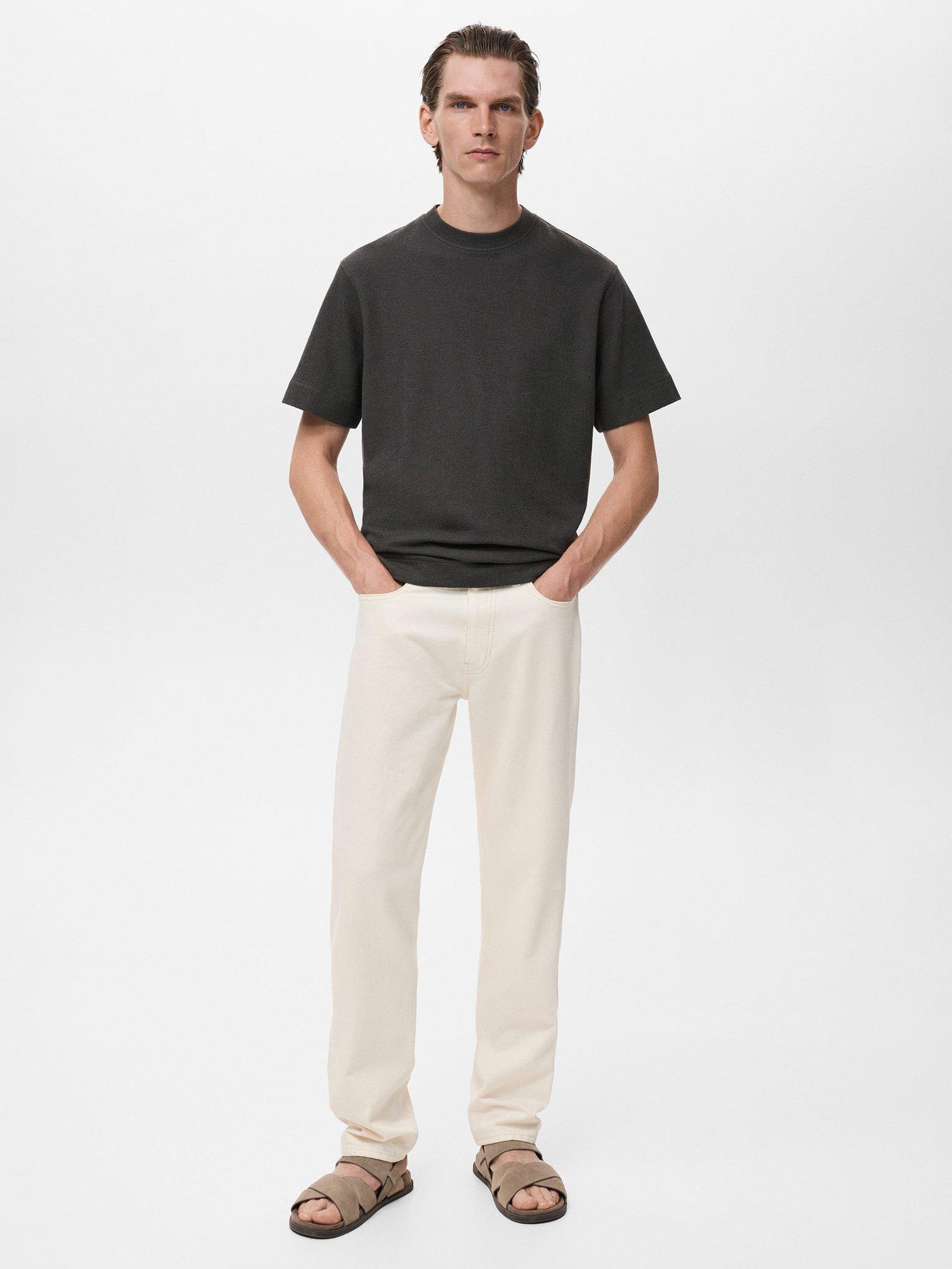 Product image 2 of 3, which shows Mango Bambula Cotton Blend Regular Fit Short Sleeve T-Shirt, Charcoal, XS