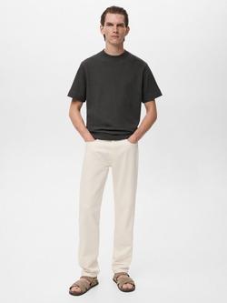 Mango Bambula Cotton Blend Regular Fit Short Sleeve T-Shirt - view 2, Charcoal